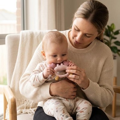 Anneau de dentition | Silicone Crabe - Brico-Bébé.com