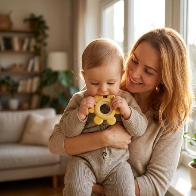 Anneau de dentition | Silicone Ultra-Doux - Brico-Bébé.com