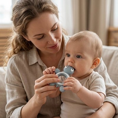 Anneau dentition bébé | Silicone Apaisant - Brico-Bébé.com