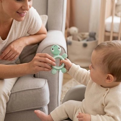 Anneau dentition bébé | Silicone Apaisant - Brico-Bébé.com