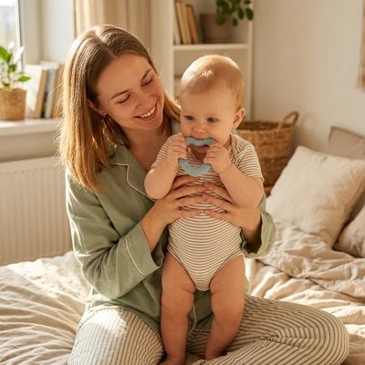 Anneau dentition bébé | Silicone coeur - Brico-Bébé.com