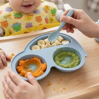 Assiette bébé ventouse antidérapante | SecurMeal - Brico - Bébé.com