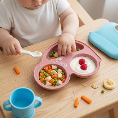 Assiette bébé ventouse antidérapante | SecurMeal - Brico - Bébé.com