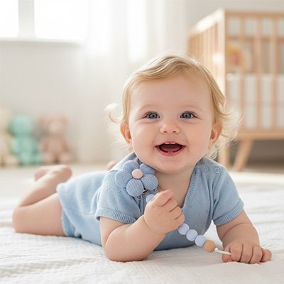 Attache tetine | Fleur silicone - Brico - Bébé.com