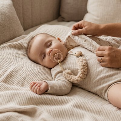 Attache tetine sur bébé qui dors