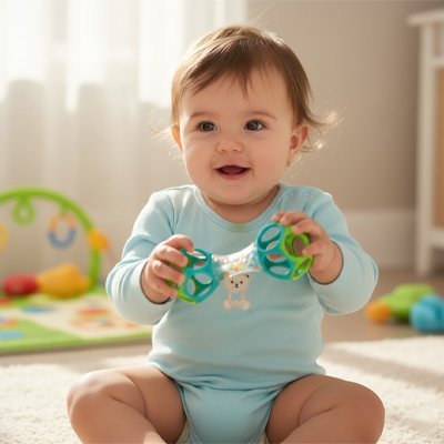 Hochet d'éveil pour bébé | Sensoriel et Apaisant - Brico-Bébé.com