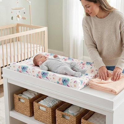 Housse matelas à langer | Bleue - Brico - Bébé.com