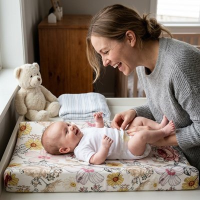 Housse matelas à langer | Fleur d'été - Brico - Bébé.com
