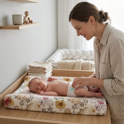 Housse matelas à langer | Fleur d'été - Brico - Bébé.com