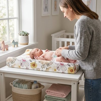 Housse matelas à langer | Fleur d'été - Brico - Bébé.com
