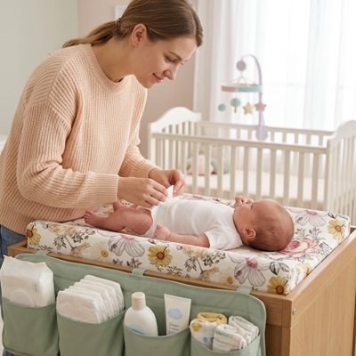Housse matelas à langer | Fleur d'été - Brico - Bébé.com
